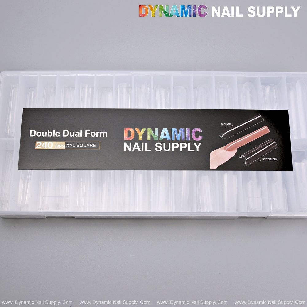 XXL square double dual nail form set - 8