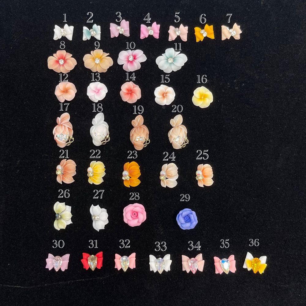 handmade acrylic 3D nail flowers - 2