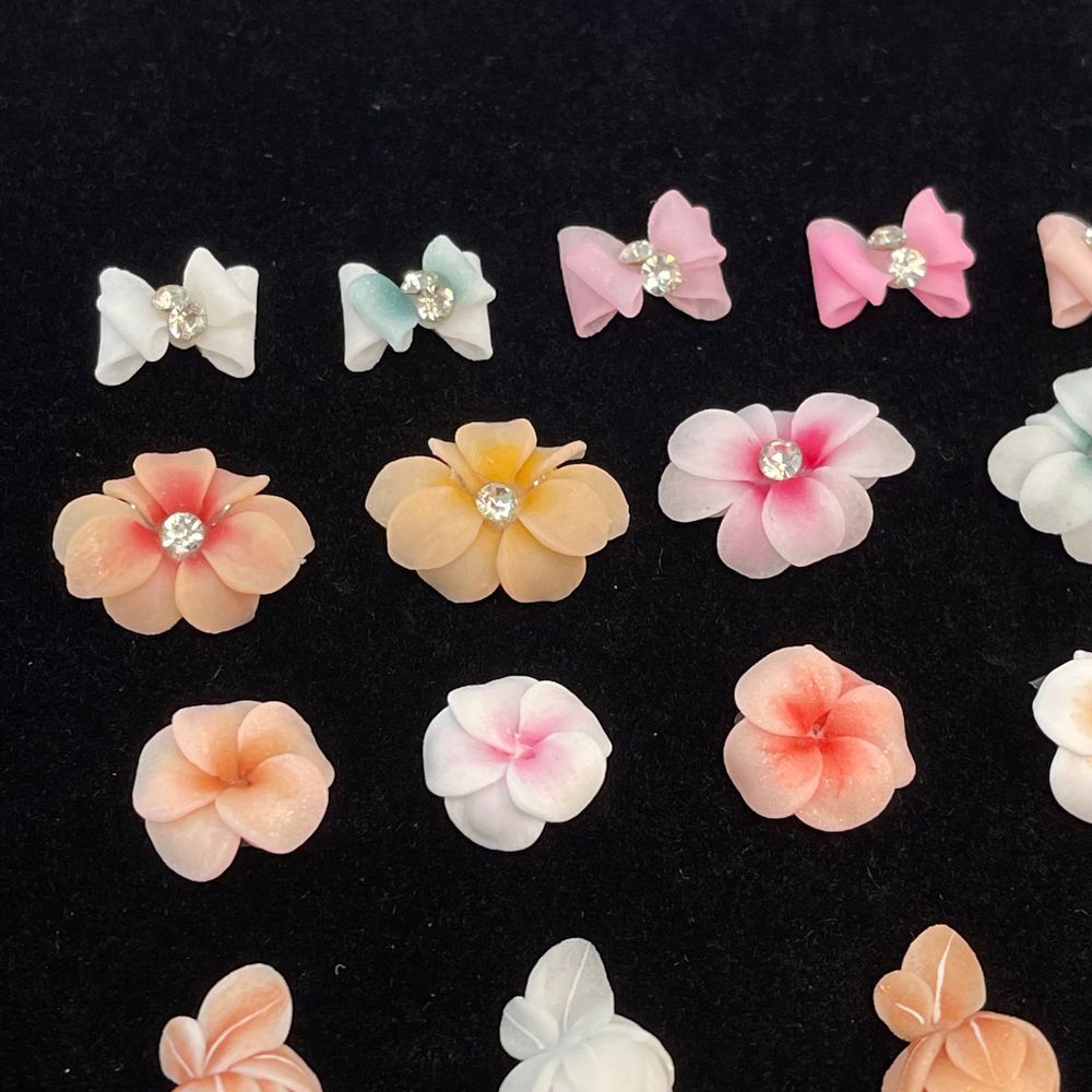 handmade acrylic 3D nail flowers - 3