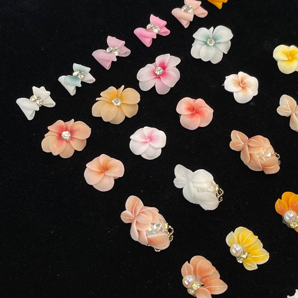 handmade acrylic 3D nail flowers - 6