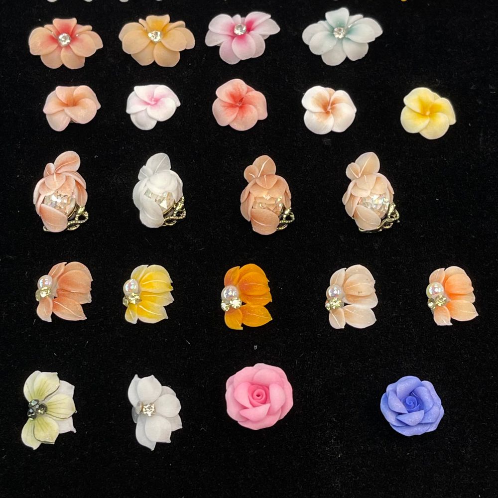handmade acrylic 3D nail flowers - 7