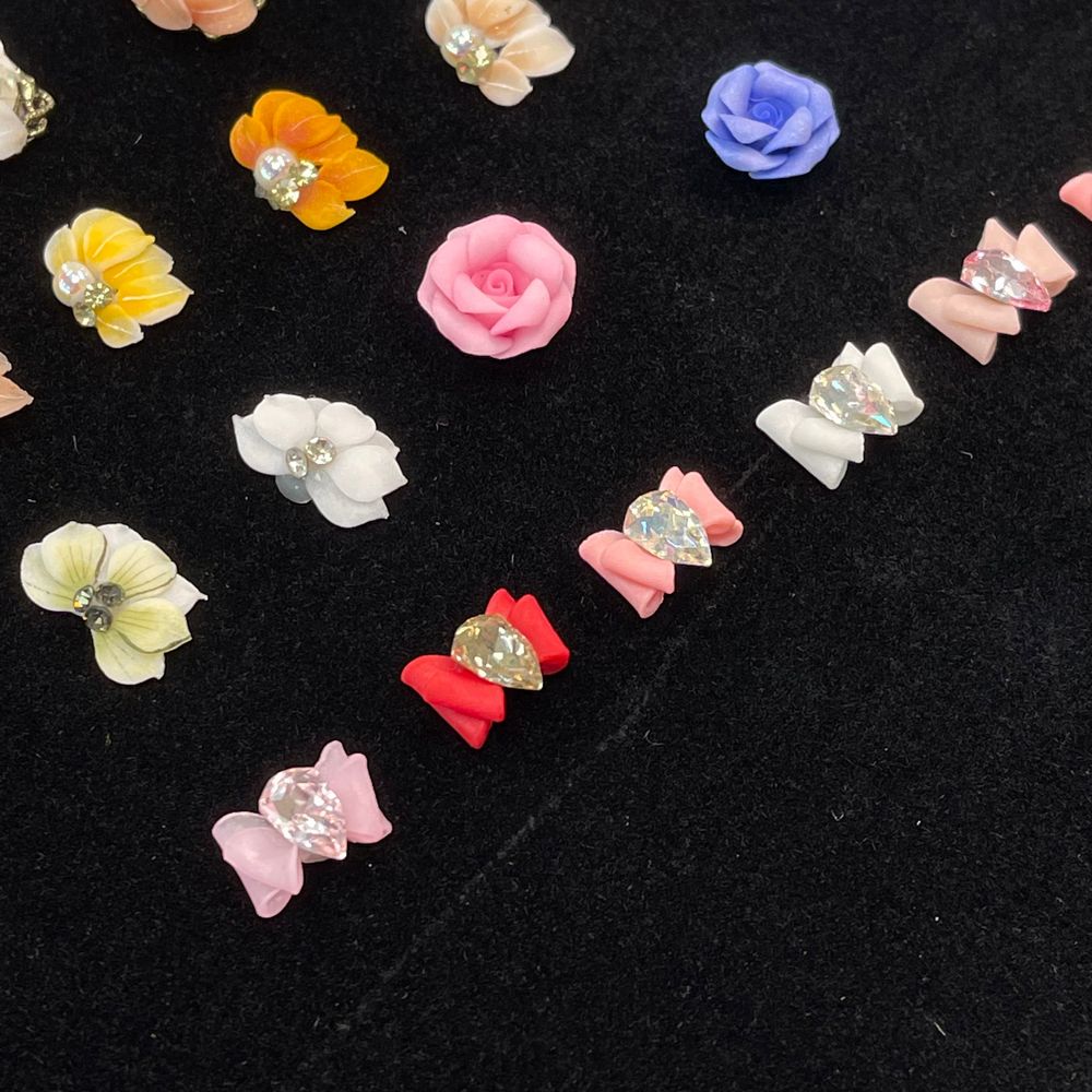 handmade acrylic 3D nail flowers - 8