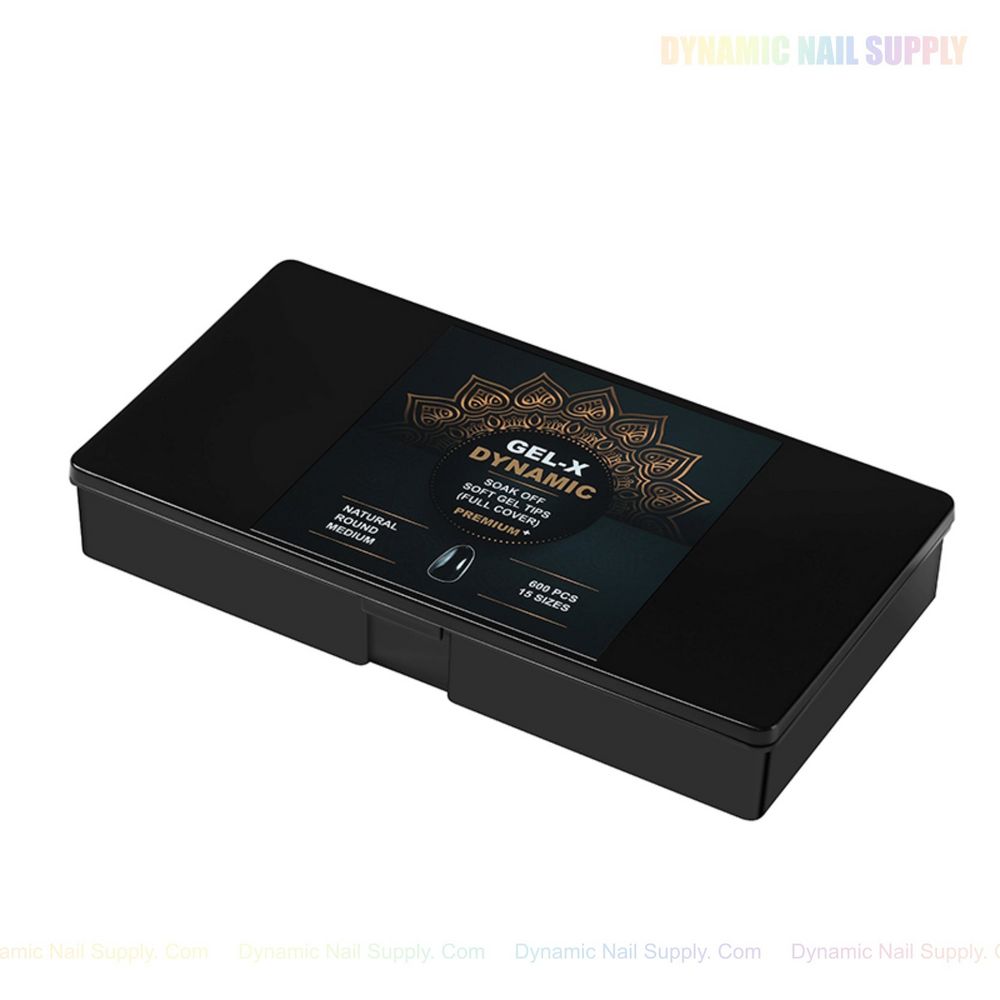 Natural round medium soft-gel tips box - 10
